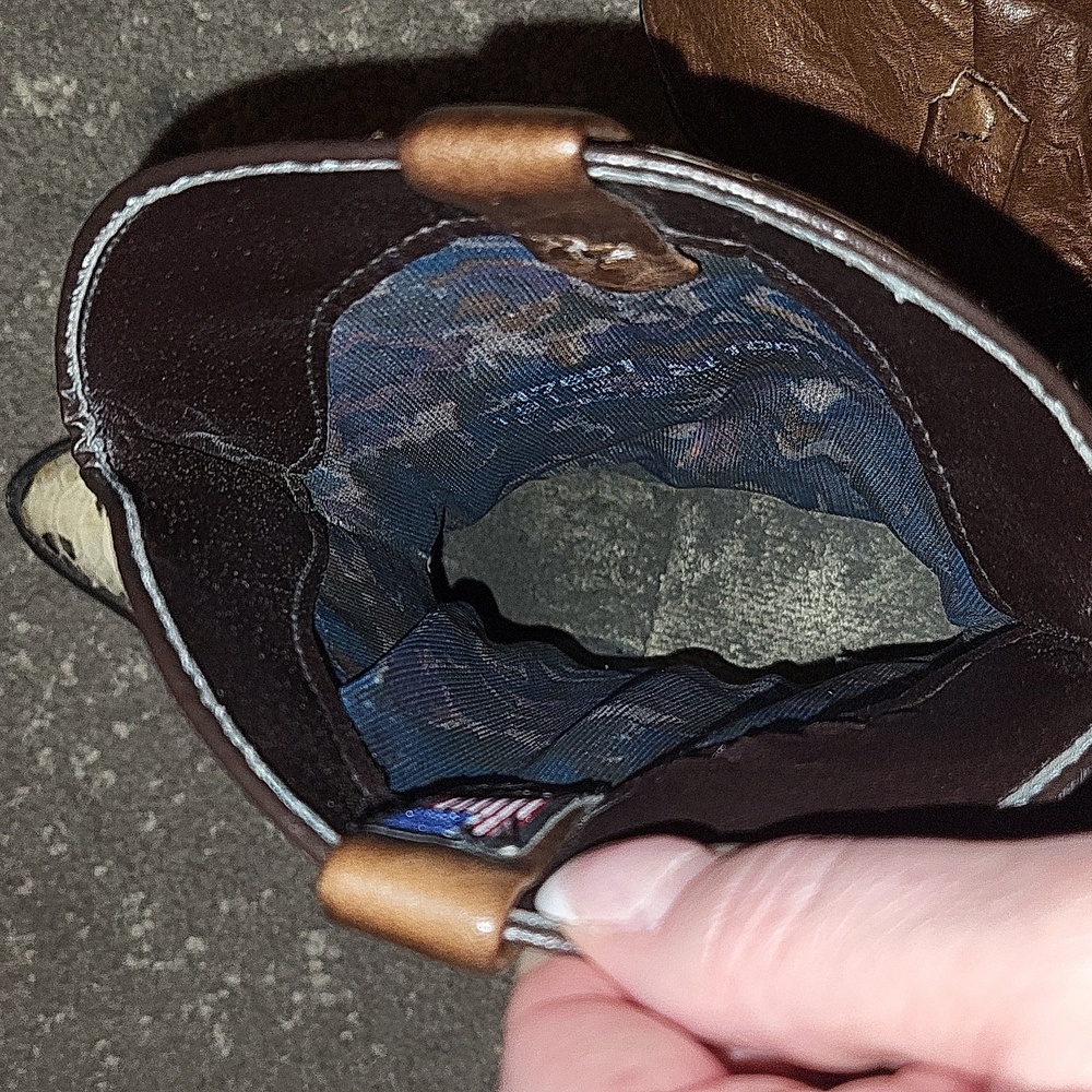 Vintage Dingo Made in the USA Snake Skin Cowboy Boots with Toe Tips - Picture 12 of 16